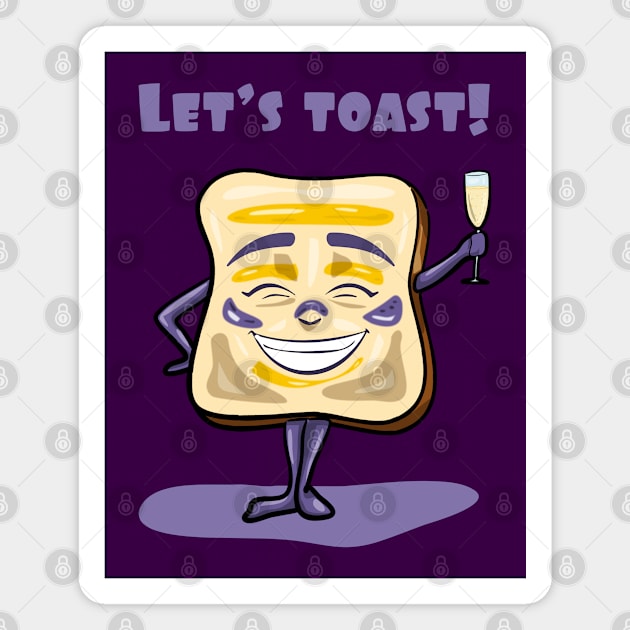 Let's toast! Magnet by Scrabbly Doodles